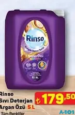 RİNSO SIVI DETERJAN ARGAN ÖZÜ 5 L